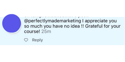 Student testimonial: grateful for the course